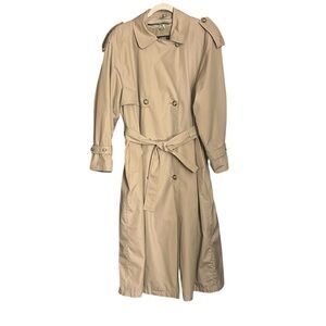 Vintage London Fog Beige Trench Lined Coat Size 12